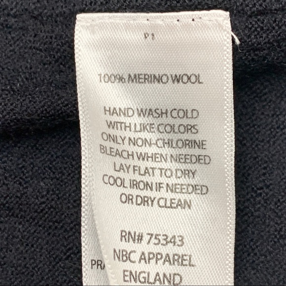 Black Tahari 100% Merino Wool Drape Open Cardigan - Picture 4 of 9